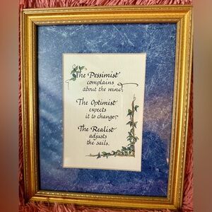 Gold Framed Inspirational Quote Wall Art